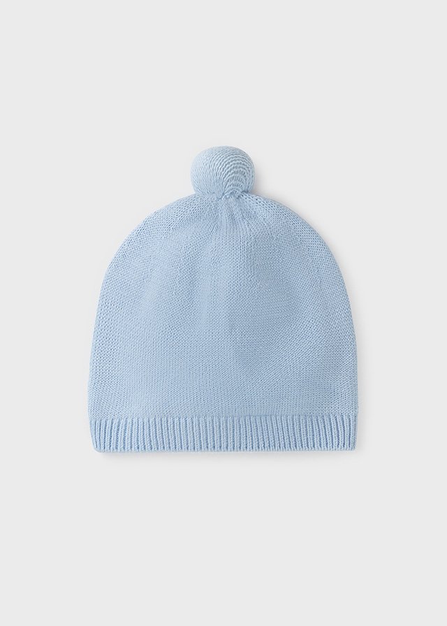 MAYORAL BABY BOYS CLOTHING 9438 SKY BLUE KNIT BEANIE HAT  12months only 