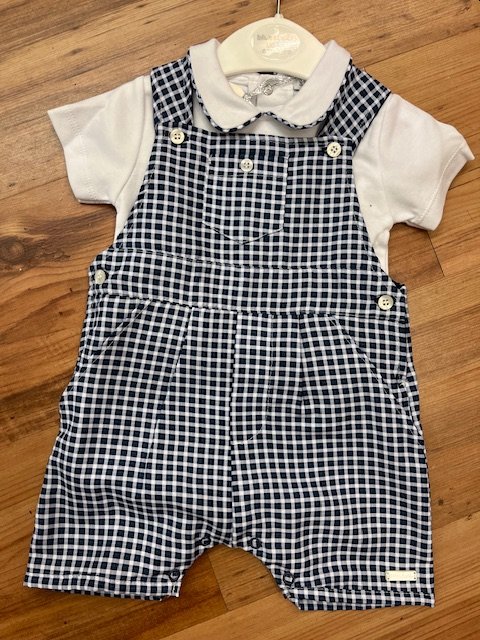 BLUESBABY BB1249 BABY BOYS POLO AND DUNGAREE SET NAVY/WHITE 