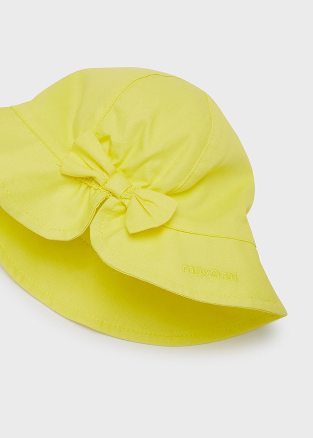 MAYORAL GIRLS CLOTHING 10182 YELLOW COTTON SUNHAT  BOW DETAIL