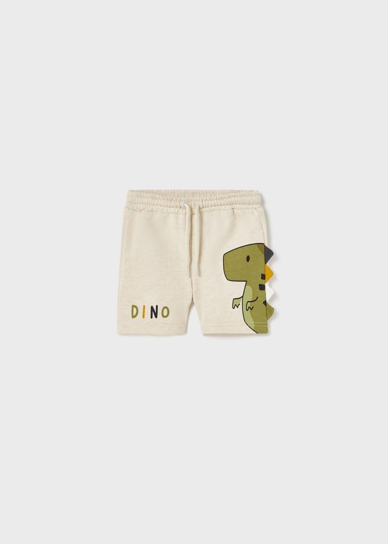MAYORAL TODDLER BOYS CLOTHING  1294 IVORY SOFT SHORTS DINO PRINT DETAIL   2YRS ONLY 