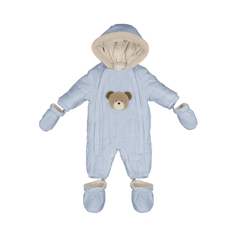 MAYORAL BABY BOYS CLOTHING  2675 BLUE ALL IN ONE SNOWSUIT DETACH GLOVES AND BOOTEES 4-6MTHS ONLY 
