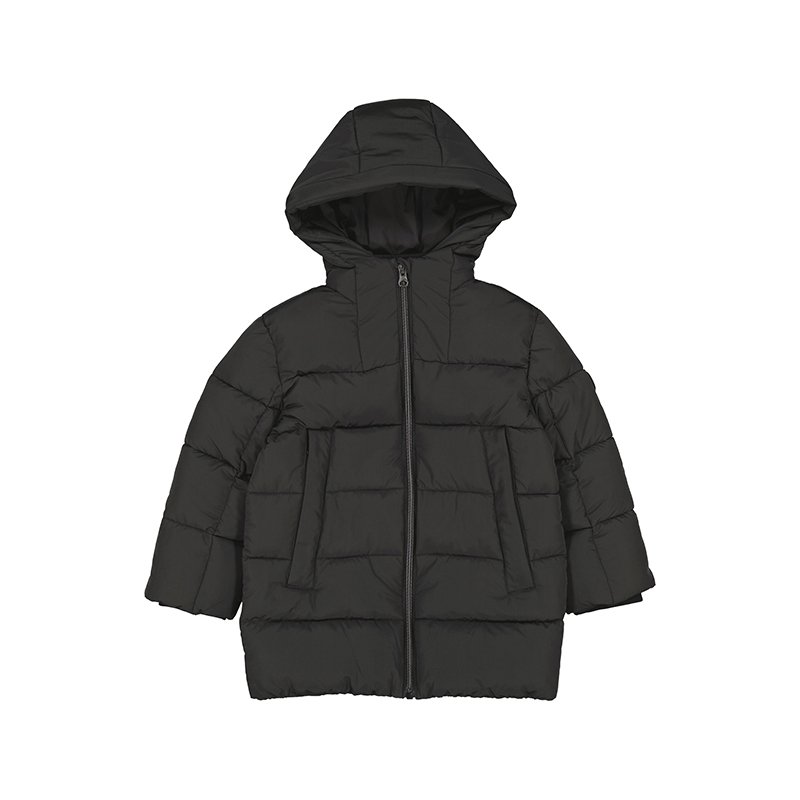 MAYORAL BOYS CLOTHING 4440 BLACK FLEECE LINED ZIP UP PUFFER COAT  5YRS ONLY 
