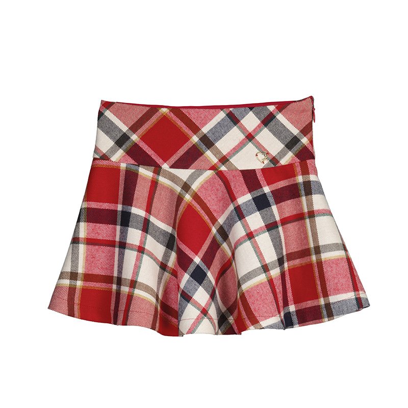 MAYORAL GIRLS  CLOTHING 4902 RED CHECK SKIRT LINED  5YRS ONLY