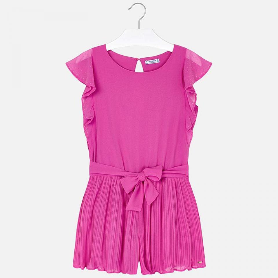 MAYORAL BIG GIRLS CLOTHING 6805 PINK ALL IN ONE PLAYSUIT CHIFFON GOLD  STUD DETAIL  14yrs only 