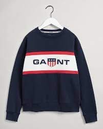 GANT CLOTHING  906819 OLDER KIDS CLASSIC BANNER SWEAT SHIRT NAVY /RED/WHITE BANNER DETAIL  13/14YRS ONLY 