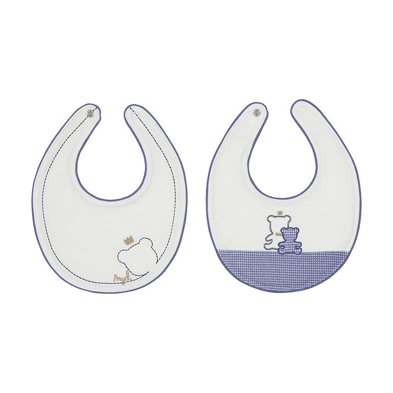 MAYORAL BABY BOYS CLOTHING  9331 PACK OF 2 BIBS CREAM/CHINA BLUE 