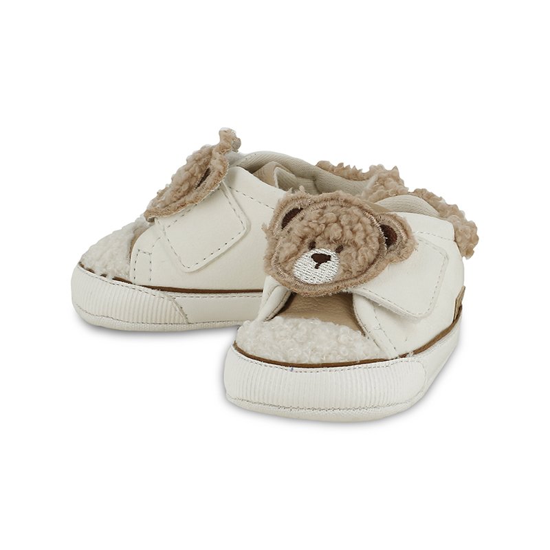 MAYORAL BABY BOYS CLOTHING  9678 VELCRO SOFT SHOES CREAM TEDDY DETAIL 6months only 