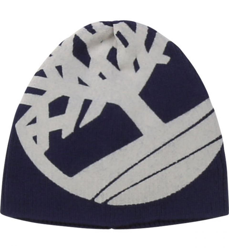 TIMBERLAND TODDLER BOY CLOTHING T01280 COTTON NAVY/GREY BEANIE HAT 18MTHS -3YRS ONLY 