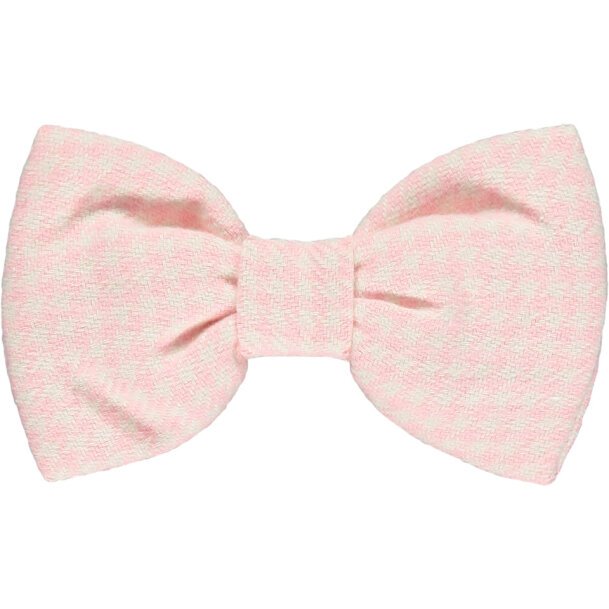 ADEE GIRLS CLOTHING  ALESSIA PALE  PINK PEONY HOUNDSTOOTH CLIP ON BOW 