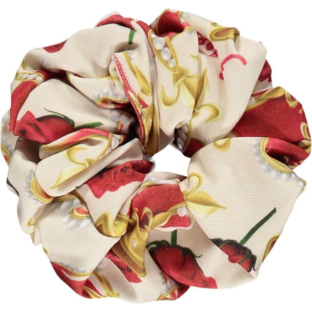 ADEE GIRLS CLOTHING  QUEEN  BETTY SNOW WHITE/RED CROWN PRINT SCRUNCHIE 
