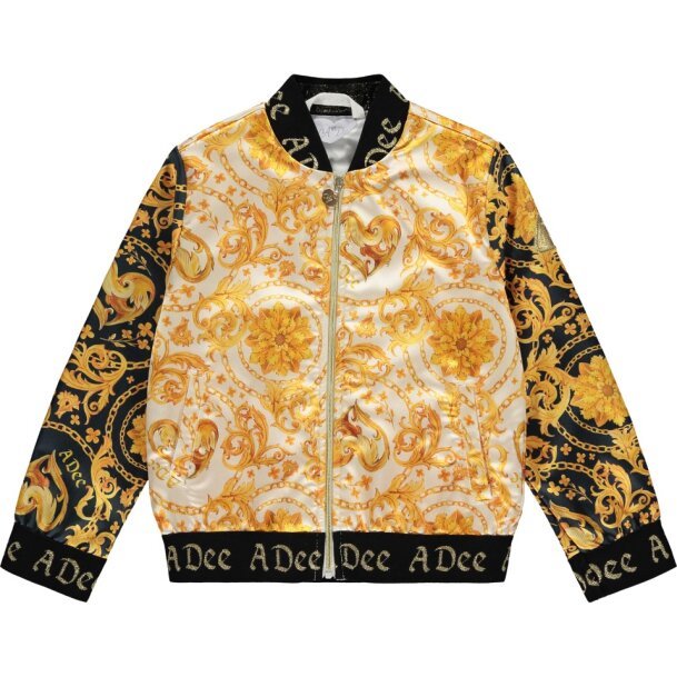 ADEE GIRLS CLOTHING  BAROQUE LOVE BEYONCE SNOWWHITE/BLACK/GOLD  BOMBER JACKET 6,7,8 yrs only 