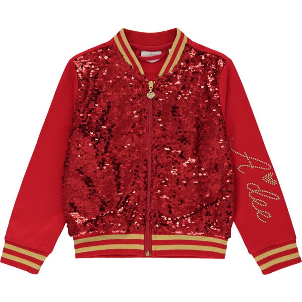 ADEE GIRLS CLOTHING  QUEEN CRYSTAL RED SEQUIN BOMBER JACKET 3yrs only 