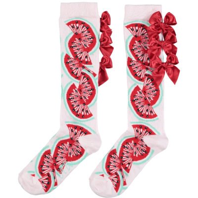 ADEE GIRLS CLOTHING WATERMELON LOVE EDEN KNEE HIGH SOCKS MULTI KNIT COL  3-4yrs only 