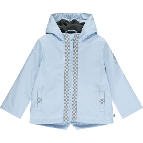 MITCH & SON BOYS CLOTHING EDSON  FLEECE LINED RUBBERIZED HOODED COAT  PALE BLUE GREY TRIM    6YRS ONLY 