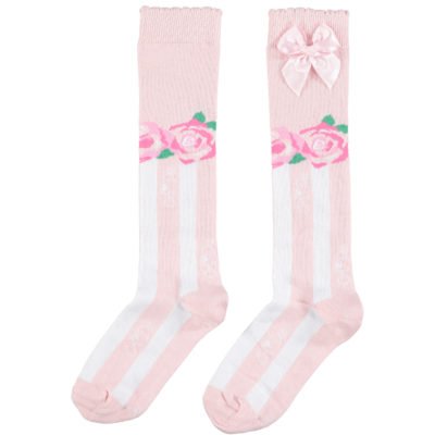 ADEE GIRLS CLOTHING CHIC GARDEN  FIFI KNEE HIGH SOCK   ROSE KNIT PRINT  18mth/2yrs , 3/4 yrs only 