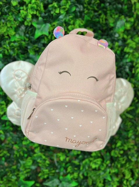 MAYORAL 19435  PINK/ IVORY  CHARACTER RUCKSACK  WING DETAIL  12INCH X 10INCHES APPROX 