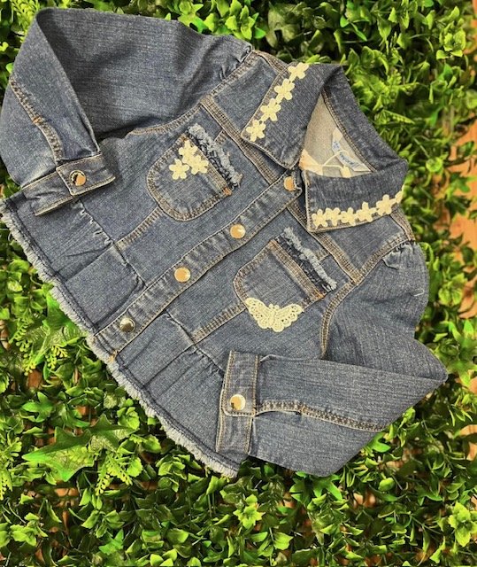 MAYORAL 1434 TODDLER GIRL DENIM JACKET  WITH LACE DETAIL    2YRS ONLY 
