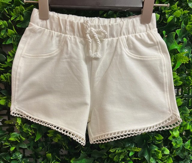MAYORAL 603 TODDLER GIRL OFF WHIITE COTTON SHORTS  TRIM DETAIL