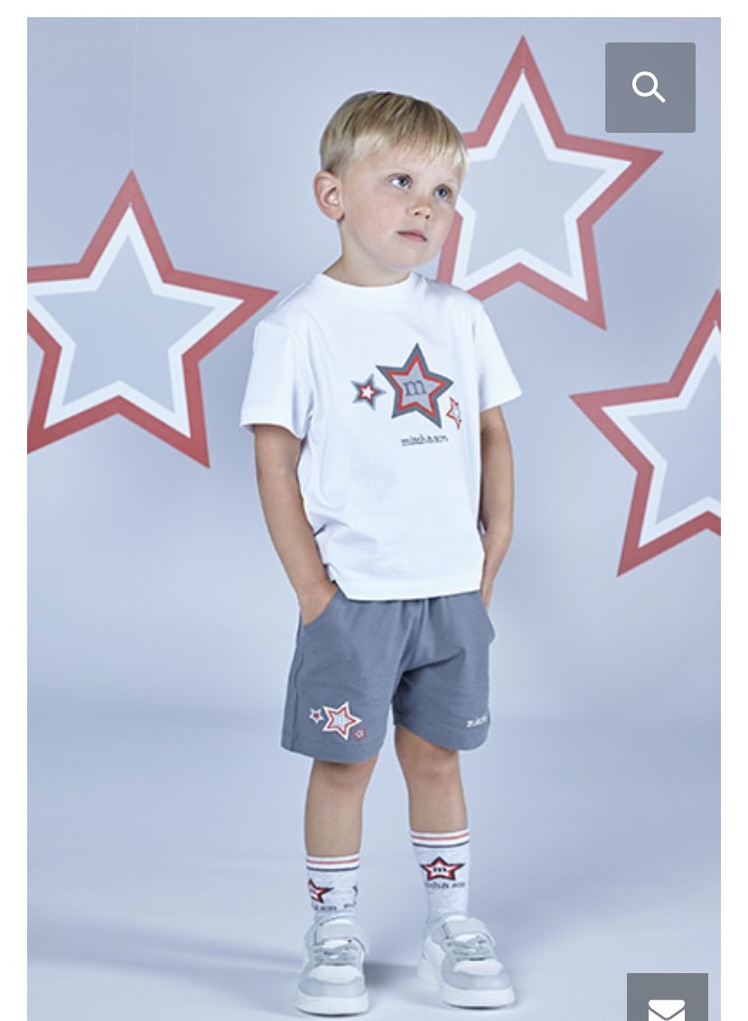 MITCH & SON BOYS CLOTHING  'A SUMMER STAR'  LORENZO WHITE /GREY SOFT SHORT SET 12 & 6YRS ONLY 