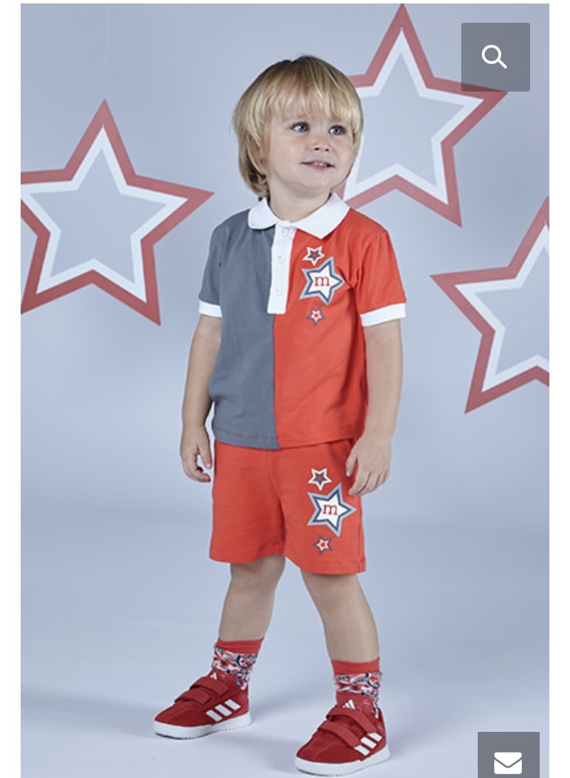 MITCH & SON BOYS CLOTHING  'A SUMMER STAR'  LAWSON STAR RED/GREY/WHITE POLO SET 18MTH  ONLY 