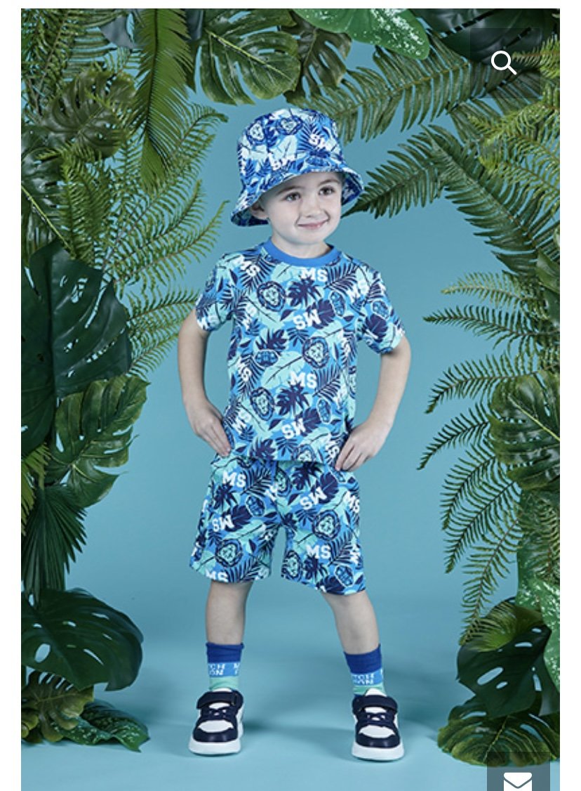 MITCH & SON BOYS CLOTHING  'KING OF THE JUNGLE' STORY KENDRICK BRIGHT BLUE MULTI PRINT SOFT SET 2 & 3YRS only