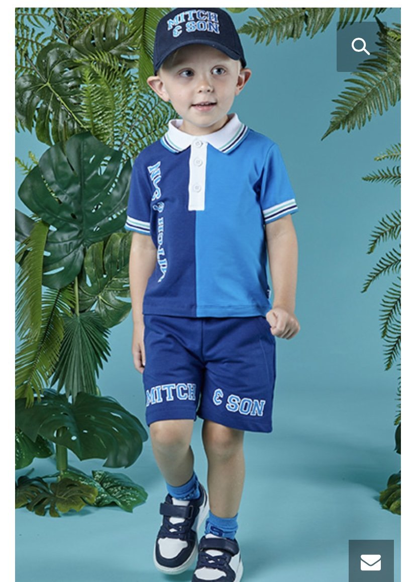 MITCH & SON BOYS CLOTHING  'KING OF THE JUNGLE' STORY  KODI PANEL POLO SHORT SET  18MTHS   ONLY 