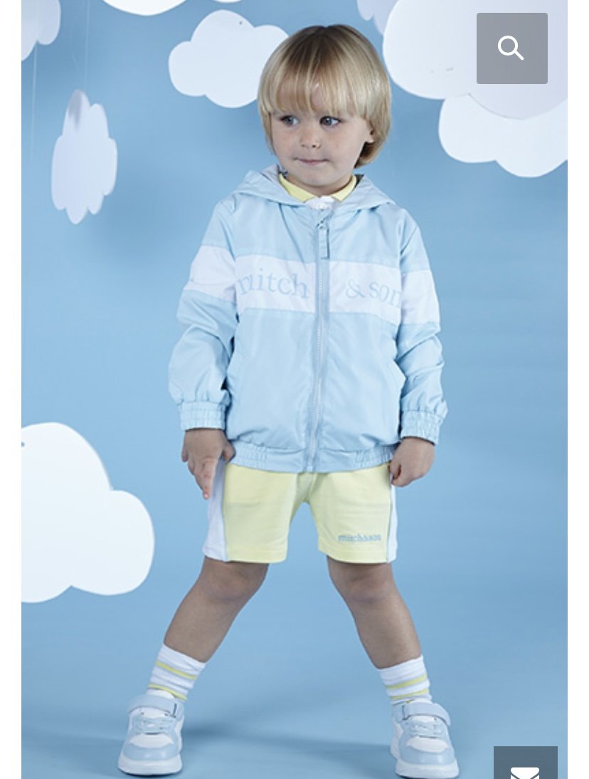 MITCH & SON BOYS CLOTHING  'TIME TO FLY' STORY JAYDEN SKY BLUE SUMMER JACKET  4 & 6YRS ONLY 