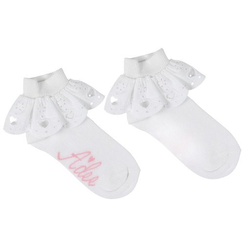 ADEE LENNI WHITE  BRODERIE ANNGLAISE ANKLE SOCK 