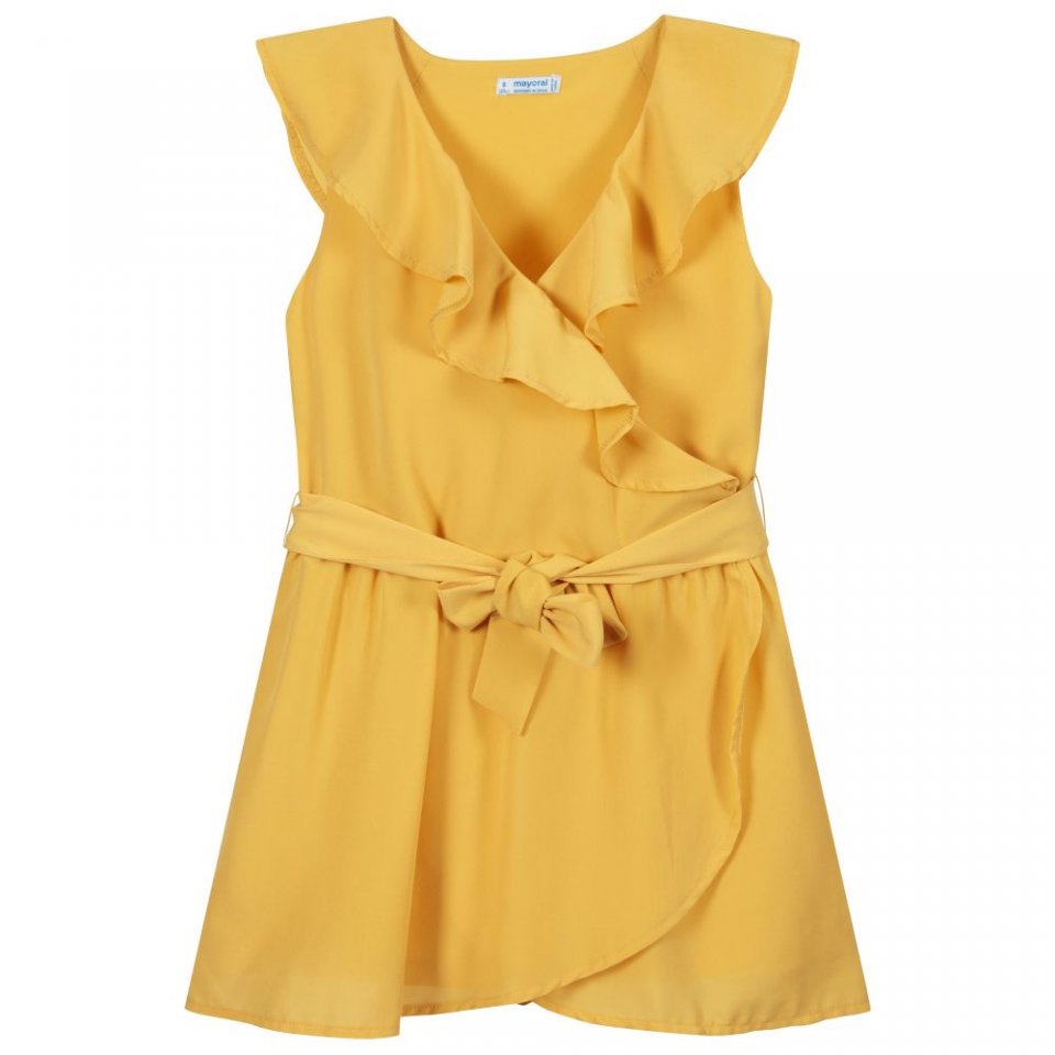 MAYORAL GIRLS CLOTHING 1721 MUSTARD CREPE  PLAY SUIT   14YRS ONLY  