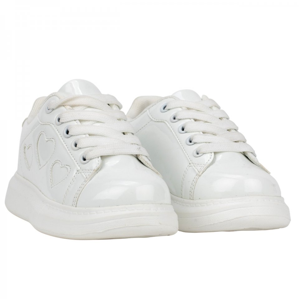 ADEE GIRLS SHOES  QUEENY WHITE CHUNKY TRAINERS WITH STARS  sizes avail 23 (6) only 
