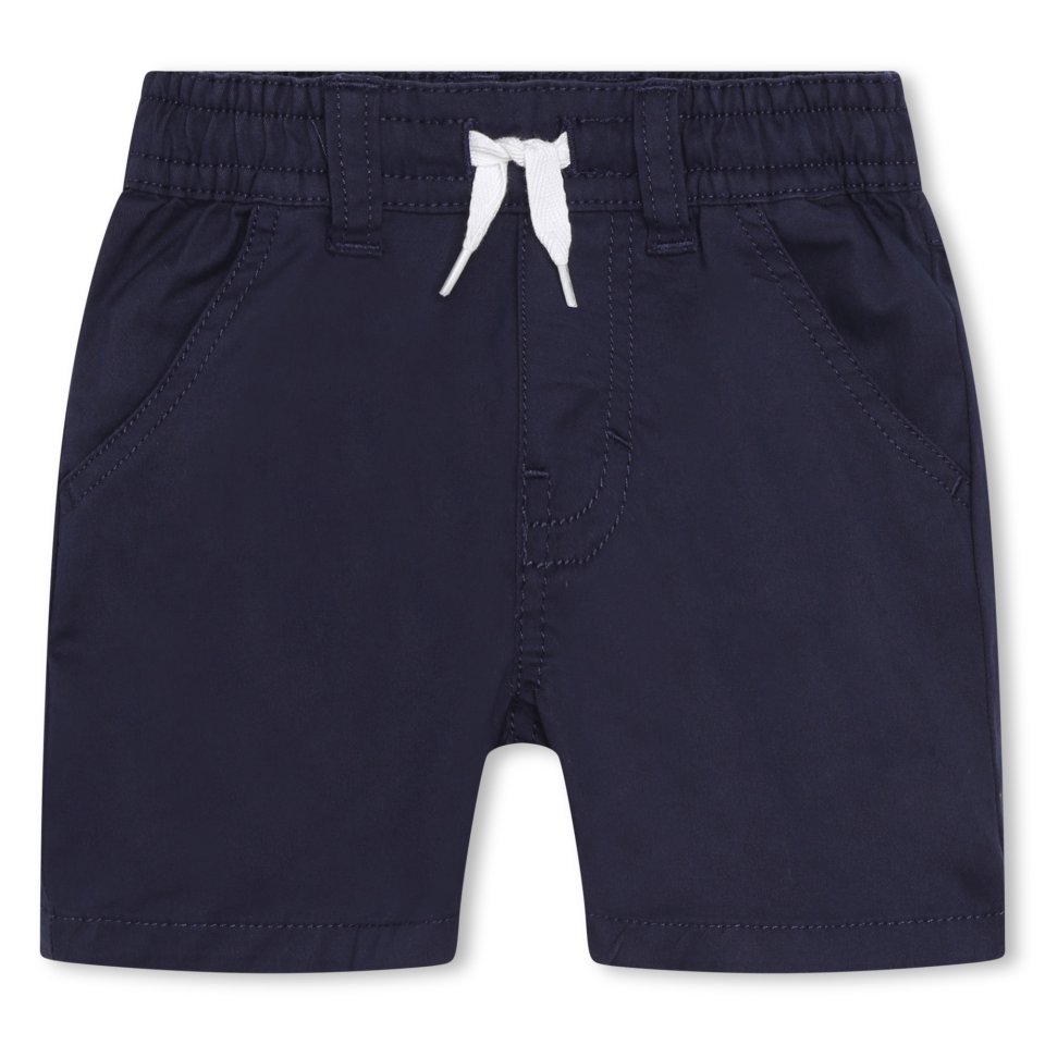 TIMBERLAND TODDLER BOYS CLOTHING T04A45 NAVY COTTON PULL UP SHORTS  BACK POCKETS AND LOGO  18mths   Only 