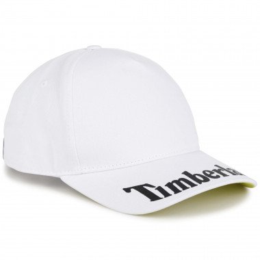TIMBERLAND BOYS CLOTHING  T21379 WHITE ADJUSTABLE PEAK CAP WITH LIME LINING 