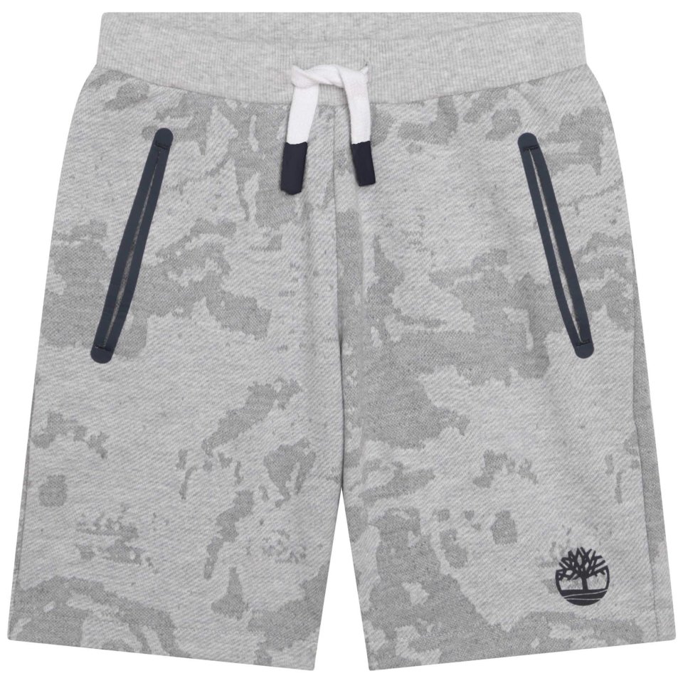 TIMBERLAND BOYS CLOTHING  T24C15 GREY UNIQUE CAMO SWEAT  SHORTS 5,6,&8yrs only 