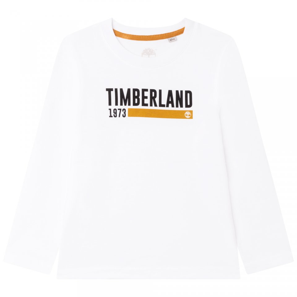 TIMBERLAND BOYS CLOTHING T25S36 WHITE BRANDED LONG SLEEVE TEE SHIRT 4 & 5yrs only 