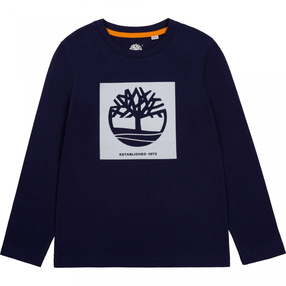 TIMBERLAND BOYS CLOTHING T25S37 NAVY BRANDED TREE LONG SLEEVE TEE 4 & 12yrs only 