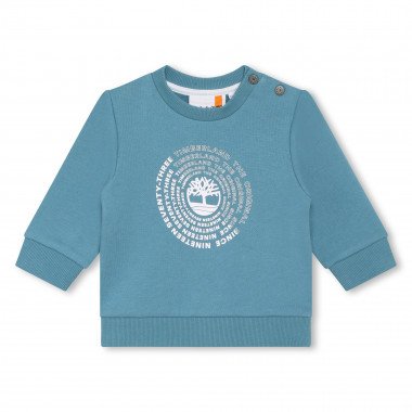 TIMBERLAND BOYS CLOTHING  T60008 TEAL SWEATSHIRT WHITE PRINTED LOGO