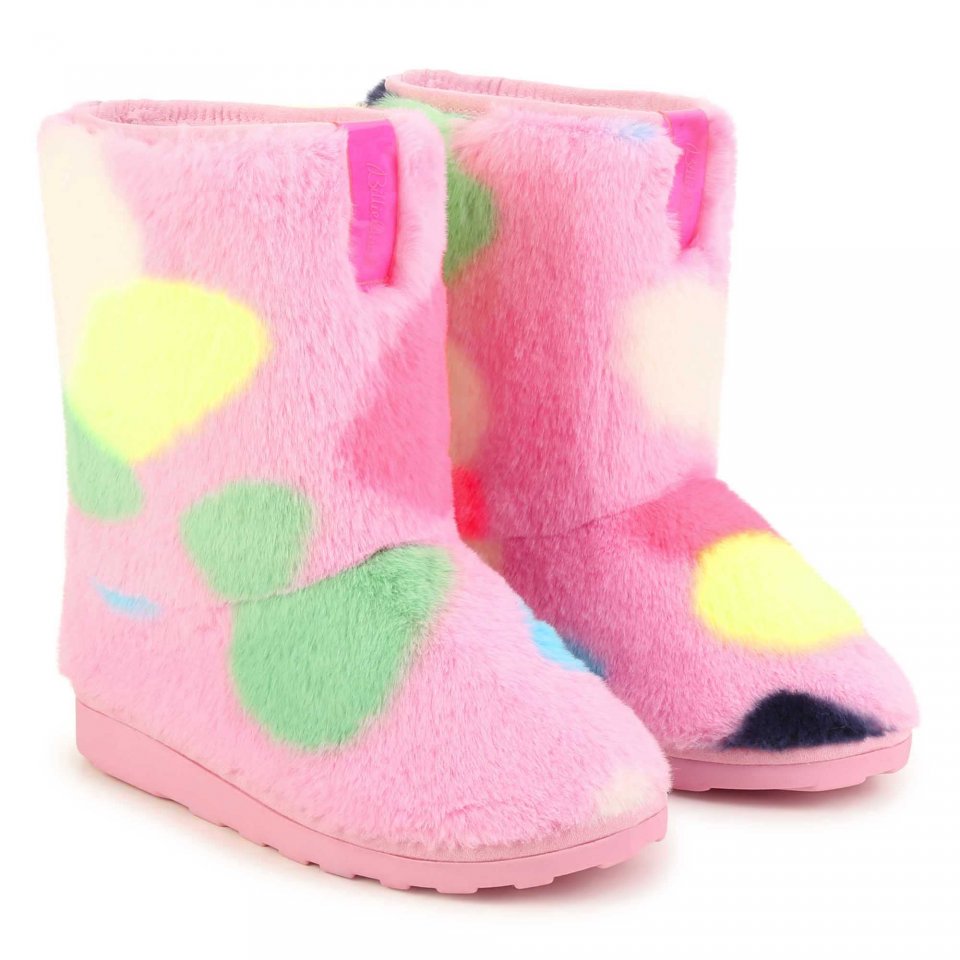 BILLIEBLUSH GIRLS CLOTHING U19379 MULTI COL FAUX FUR OUTDOOR BOOTS size 11, 11.5 , 12 only 
